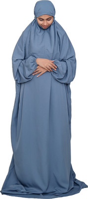 Duaa Crepe Burqa With Hijab(Blue)