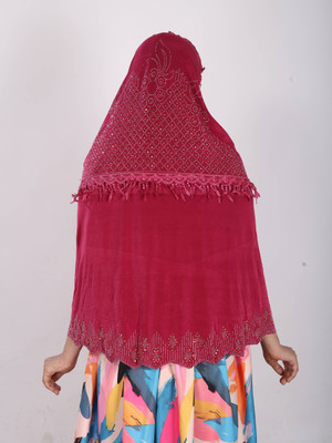 TEXNOVA Polyester Self Design Abaya(Pink)
