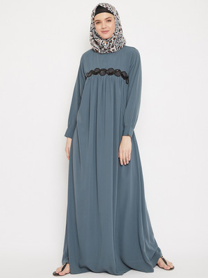 FORELEVY Polyester Abaya(Grey)