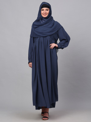 Klotthe Polyester Self Design Burqa(Blue)