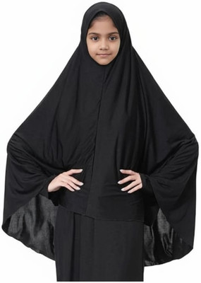 Burkha Polyester Solid Burqa(Black)