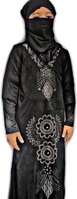 HouseOfCommon Polyester Self Design Burqa(Black)