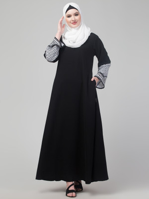 Nazneen Nida Matte Solid Abaya(Black)