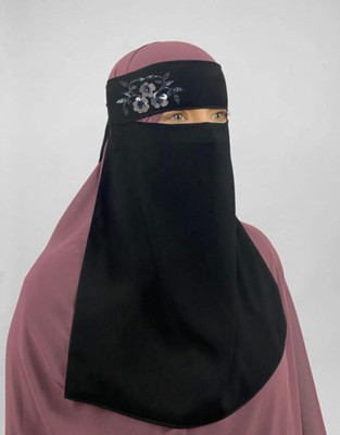 Dhyeyu Chiffon Self Design Naqab(Black)