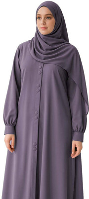 aaruh Polyester Solid Abaya(Purple)
