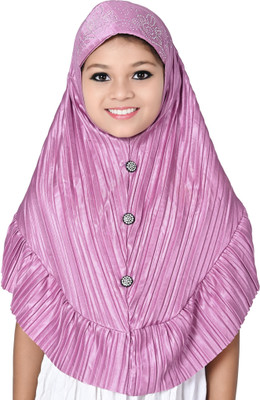 MiddyaJori Georgette Solid Naqab(Pink)