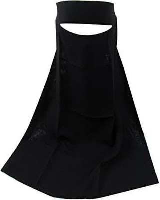 Nalmie Georgette Solid Naqab(Black)
