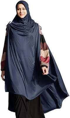 MEHAR Polycotton Solid Abaya(Blue)