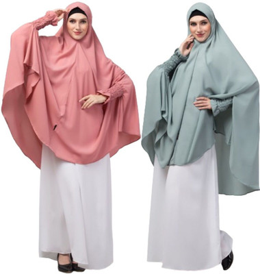 HIJAB WORLD Nida Matte Solid Burqa(Multicolor)