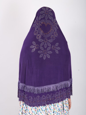TEXNOVA Polyester Self Design Abaya(Blue)