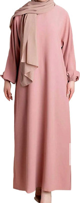 ovais abaya collection Nida Matte Solid Burqa With Hijab(Pink)