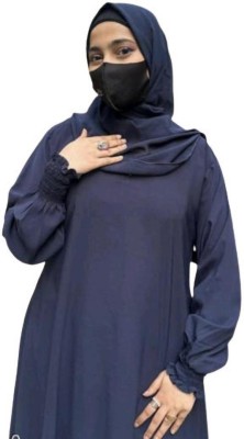 BASHIT Cotton Blend Solid Burqa(Blue)