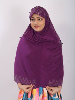 TEXNOVA Polyester Self Design Abaya(Purple)