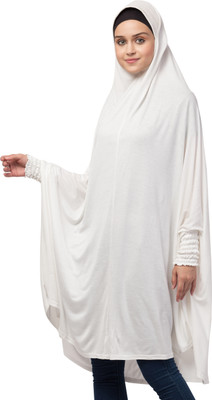 Nazneen Polyester Solid Burqa(White)