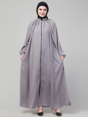Nazneen Nida Matte Solid Abaya(Grey)