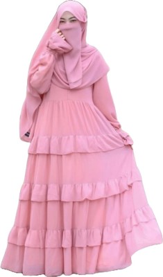 Hera Polyester Burqa With Hijab(Pink)