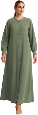 aaruh Polyester Solid Abaya(Green)