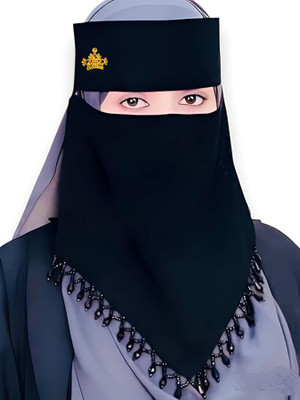 CRENCH CREATION Chiffon Solid Naqab(Black)
