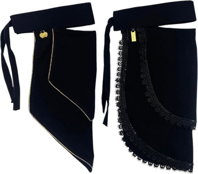 FUSIONX Crepe Self Design Naqab(Black)