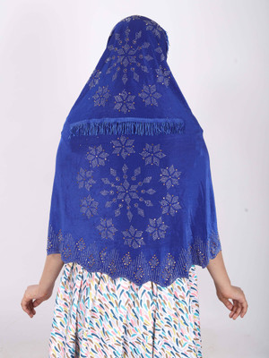 TEXNOVA Polyester Self Design Abaya(Blue)