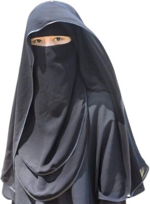 Hera Polyester Self Design Burqa(Black)