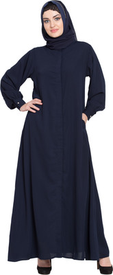 BAHAYA Polyester Self Design Abaya(Blue)