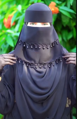 DILKASH TEXTILE Nida Matte Solid Naqab(Black)