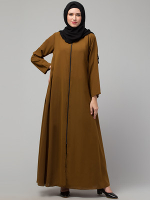 HIJAB WORLD Nida Matte Solid Burqa(Yellow)