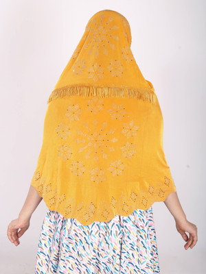 TEXNOVA Polyester Self Design Abaya(Yellow)