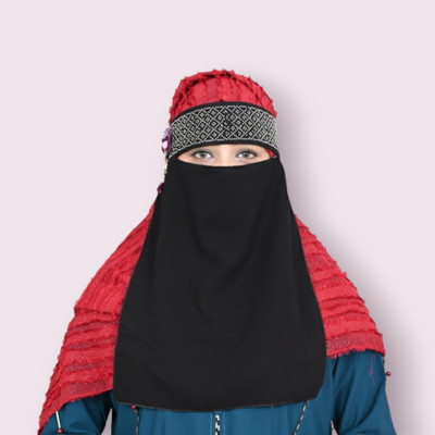 SYENTERPRISE Georgette Solid Naqab(Black)