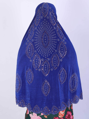 TEXNOVA Polyester Self Design Abaya(Blue)
