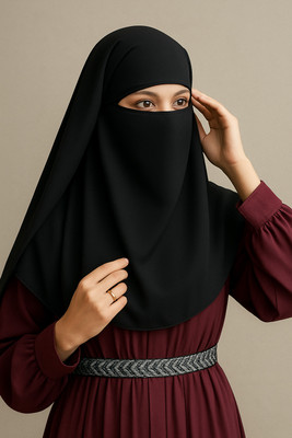 TFC Chiffon Solid Naqab(Black)