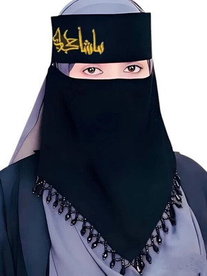 PD Zone Chiffon Self Design Naqab(Black)