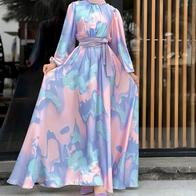 SARINKU Nida Matte Printed Abaya(Multicolor)