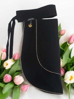 SAHINADUPATTA Georgette Solid Naqab(Black)