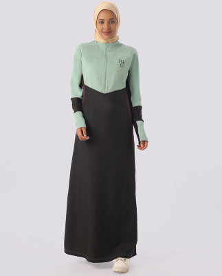 SILK ROUTE London Polyester Solid Abaya(Black)
