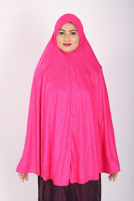 TEXNOVA Polyester Abaya With Hijab(Pink)