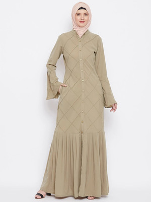 Momin Libas Polyester Burqa(Beige)