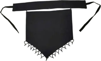 Web Wonders Enterprises Chiffon Solid, Self Design Naqab(Black)