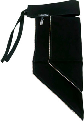 SAHINADUPATTA Georgette Solid Naqab(Black)