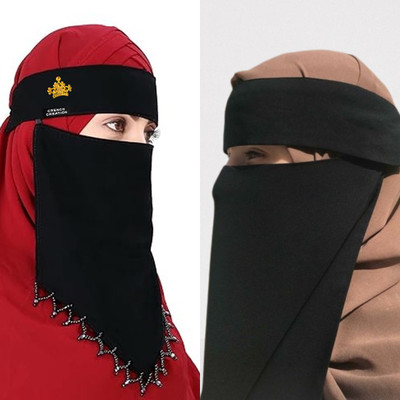 CRENCH CREATION Chiffon Self Design, Solid Naqab(Black)