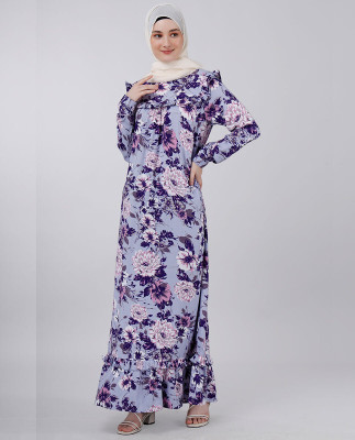 SILK ROUTE London Polyester Abaya(Blue)