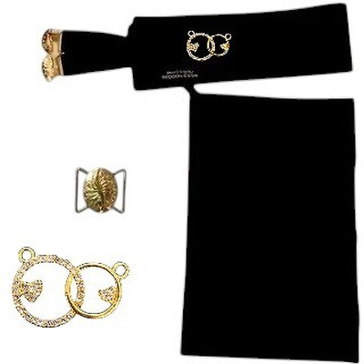 CRENCH CREATION Chiffon Solid, Self Design Naqab(Black)