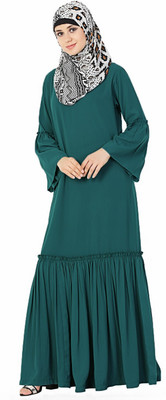 Momin Libas Polyester Abaya(Green)