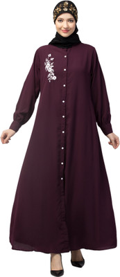 Nazneen Nida Matte Self Design Abaya(Purple)