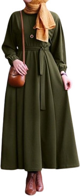 Hera Polyester Self Design Burqa(Green)