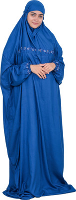 Duaa Crepe Burqa With Hijab(Blue)