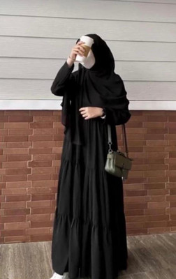 SALAHWEARS Kashibo Self Design Burqa With Hijab(Black)