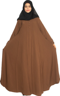 MODEST CITY Crepe Abaya With Hijab(Brown)