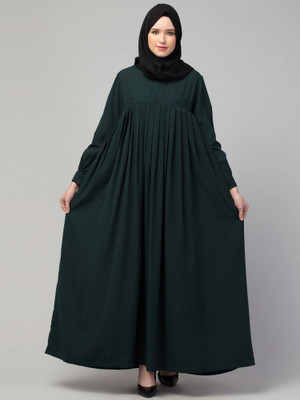Subeda Kashibo Solid Abaya(Green)